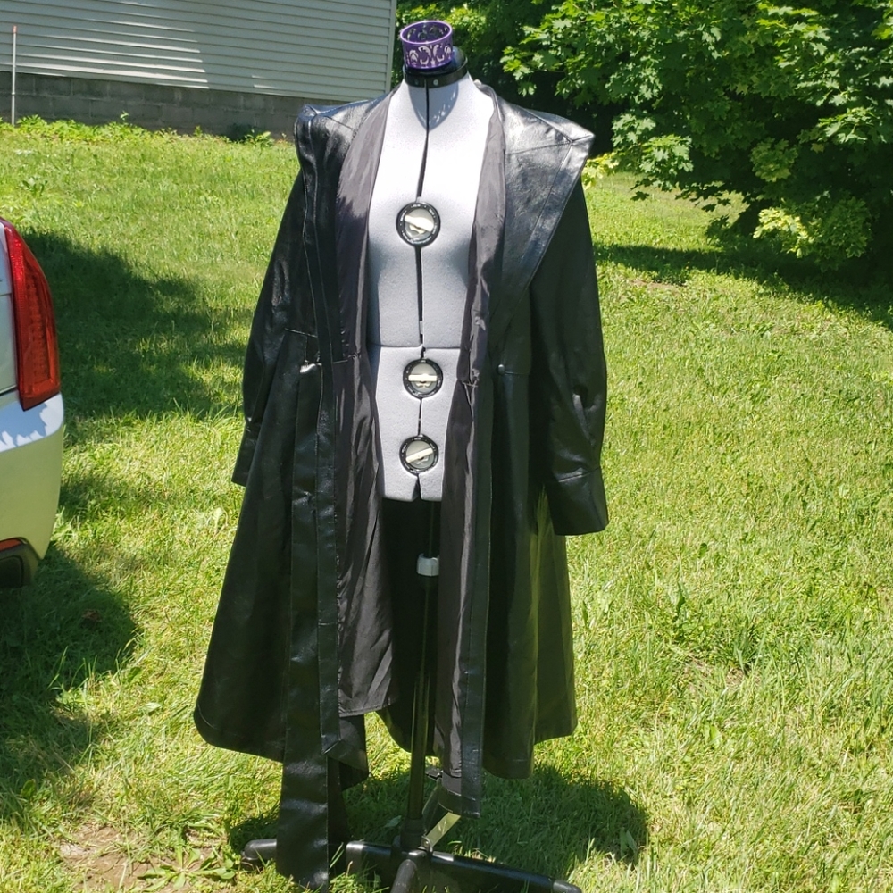 Black imitation leather jacket